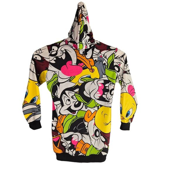 Members Only Looney Tunes Mens‎ Medium Multicolor All Over Print Pullover Hoodie - Picture 3 of 5